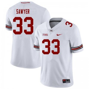 #33 Jack Sawyer OSU Buckeyes White Men Jersey 2025 Football 280252-185