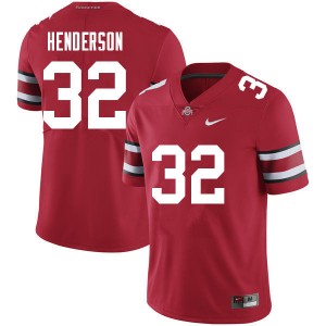 #32 TreVeyon Henderson Ohio State Red Men's Jersey Game Football 821398-108