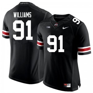 #91 Tyleik Williams Ohio State Black Men's Jersey Replica Football 636740-111
