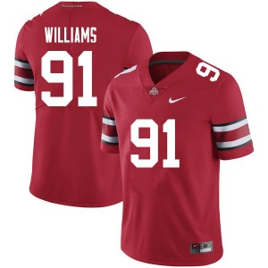 #91 Tyleik Williams OSU Buckeyes Red Men's Jersey Game Football 876358-312