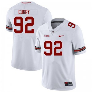 #92 Caden Curry Ohio State Buckeyes White Mens Jersey Official Football 824627-702