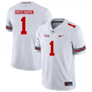 #1 Davison Igbinosun Ohio State White Men's Jersey Game Football 332854-778
