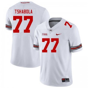 #77 Tegra Tshabola Buckeye Nation White Men Jersey Limited Football 324139-851