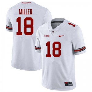 #18 Bodpegn Miller Ohio State White Men Jersey Stitched Football 145934-629