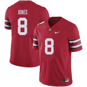 #8 De'Zie Jones OSU Buckeyes Red Mens Jersey Stitched Football 843123-110