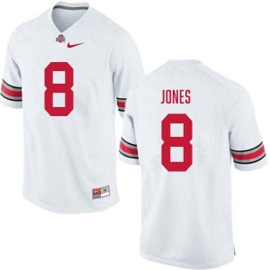 #8 De'Zie Jones The Ohio State White Men Jersey Embroidery Football 532633-205