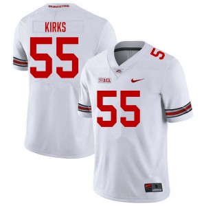#55 Dominic Kirks Ohio State Buckeyes White Men Jersey Player Football 928007-262