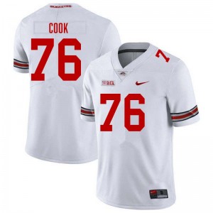 #76 Jake Cook Ohio State White Men Jersey Official Football 777865-312