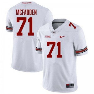 #71 Jayvon McFadden Ohio State Buckeyes White Men Jersey Replica Football 857084-669