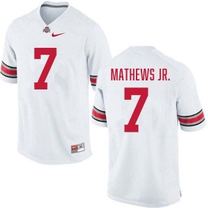 #7 Jermaine Mathews Jr. OSU Buckeyes White Men Jersey University Football 322819-270