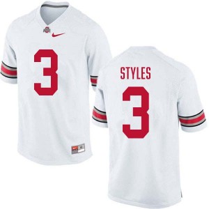 #3 Lorenzo Styles Jr. Ohio State White Men's Jersey Replica Football 141410-349