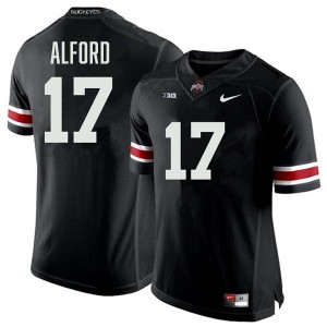 #17 Tarvos Alford OSU Buckeyes Black Men's Jersey Official Football 854774-319