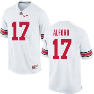 #17 Tarvos Alford Go Bucks White Men's Jersey Replica Football 312232-745