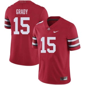 #15 Zion Grady Ohio State Red Men's Jersey Official Football 517070-963