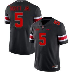 #5 Aaron Scott Jr. Ohio State Blackout Men's Jersey Game Football 443250-621