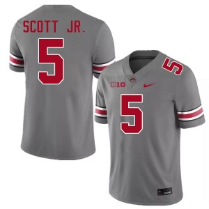 #5 Aaron Scott Jr. Ohio State Grey Men Jersey 2025 Football 233242-785