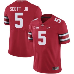 #5 Aaron Scott Jr. The Fighting Buckeyes Red Mens Jersey Stitched Football 478669-711