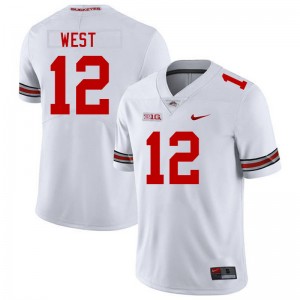 #12 Bryce West OSU White Men's Jersey Official Football 542793-308
