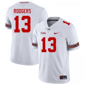#13 Bryson Rodgers Buckeye Nation White Mens Jersey NCAA Football 209740-600