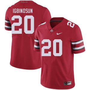 #20 Davison Igbinosun OSU Buckeyes Red Mens Jersey Replica Football 683625-300
