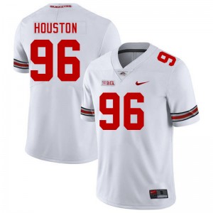 #96 Eddrick Houston Go Bucks White Men's Jersey Game Football 345290-417