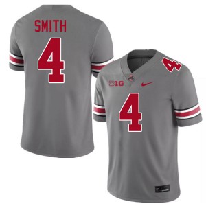 #4 Jeremiah Smith Go Bucks Grey Men's Jersey Player Football 163749-707