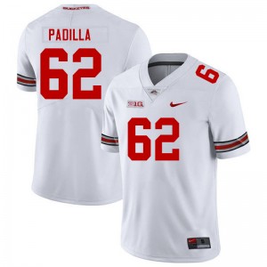 #62 Joshua Padilla Ohio State White Men's Jersey Alumni Football 510368-809