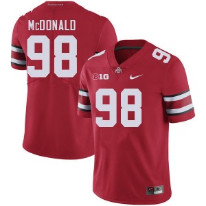 #98 Kayden McDonald Ohio State Red Mens Jersey Limited Football 667157-393