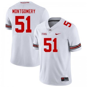 #51 Luke Montgomery The Fighting Buckeyes White Men Jersey Embroidery Football 536299-924