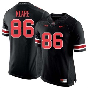 #86 Max Klare Ohio State Buckeyes Blackout Mens Jersey Replica Football 671762-888