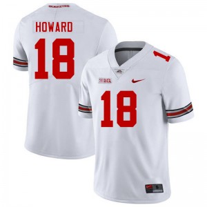 #18 Will Howard Go Bucks White Mens Jersey Stitched Football 597777-998