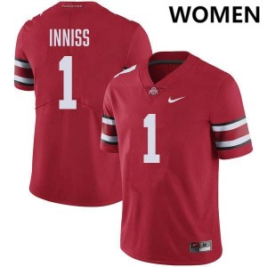 #1 Brandon Inniss The Fighting Buckeyes Red Women Jersey Stitched Football 160158-965