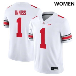 #1 Brandon Inniss The Fighting Buckeyes White Women Jersey Alumni Football 394003-100