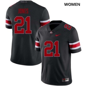 #21 Brenten Jones Buckeye Nation Blackout Women Jersey NCAA Football 570780-354