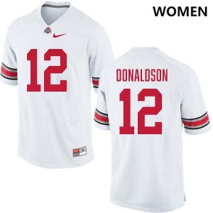 #12 CJ Donaldson The Ohio State White Women's Jersey University Football 674000-865
