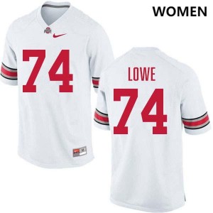 #74 Carter Lowe Ohio State Buckeyes White Women Jersey Embroidery Football 912707-176