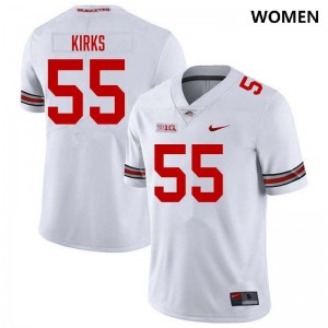#55 Dominic Kirks Buckeye Nation White Women Jersey Player Football 318167-864