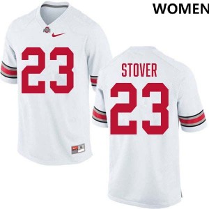 #23 Garrett Stover OSU Buckeyes White Womens Jersey University Football 331949-368