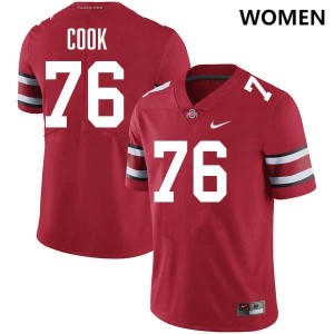 #76 Jake Cook The Ohio State Red Women Jersey University Football 599078-447