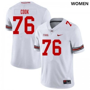 #76 Jake Cook Ohio State White Womens Jersey Alumni Football 568805-763