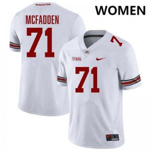 #71 Jayvon McFadden The Fighting Buckeyes White Women's Jersey Game Football 360551-602