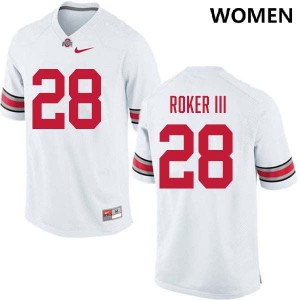 #28 Leroy Roker III OSU White Womens Jersey 2025-26 Football 659428-884