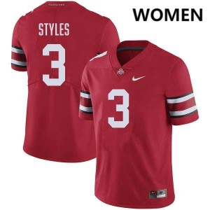 #3 Lorenzo Styles Jr. The Ohio State Red Womens Jersey Alumni Football 559484-337