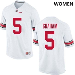 #5 Mylan Graham Ohio State White Womens Jersey Embroidery Football 760830-419