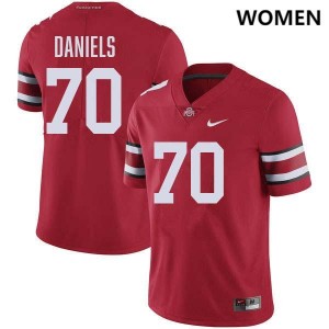 #70 Phillip Daniels Go Bucks Red Women Jersey 2025-26 Football 209663-854