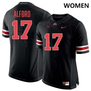 #17 Tarvos Alford Ohio State Blackout Women Jersey University Football 165485-266