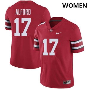 #17 Tarvos Alford OSU Buckeyes Red Women Jersey 2025 Football 916666-428