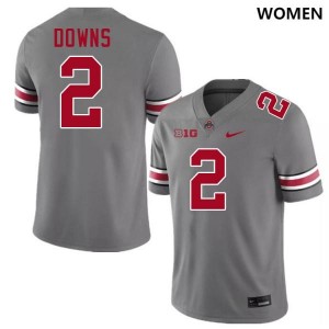 #2 Caleb Downs OSU Grey Women's Jersey NCAA Football 923205-657