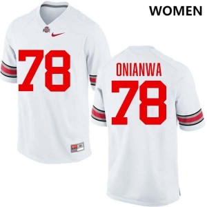 #78 Ethan Onianwa Go Bucks White Womens Jersey Limited Football 645884-301
