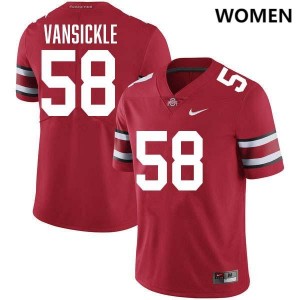 #58 Gabe VanSickle Ohio State Red Womens Jersey NCAA Football 783188-859
